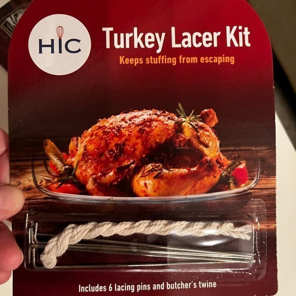 Turkey Lacer Kit 3 Pack with Pins and Twine for Poultry and Stuffed Dishes - Picture 4 of 7